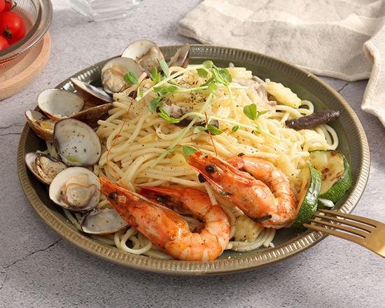 香蒜白酒海鮮義大利麵｜Delizioso 義式廚房