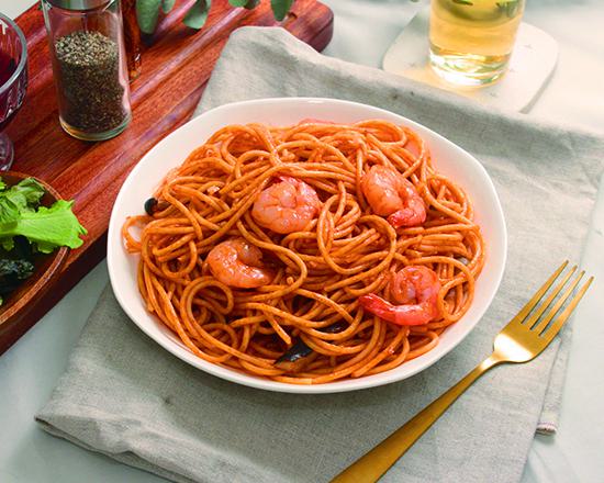 番茄紅醬鮮蝦義大利麵｜Delizioso 義式廚房