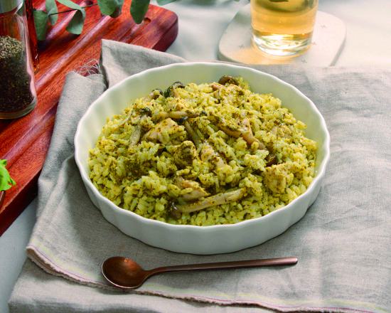 羅勒青醬嫩雞燉飯